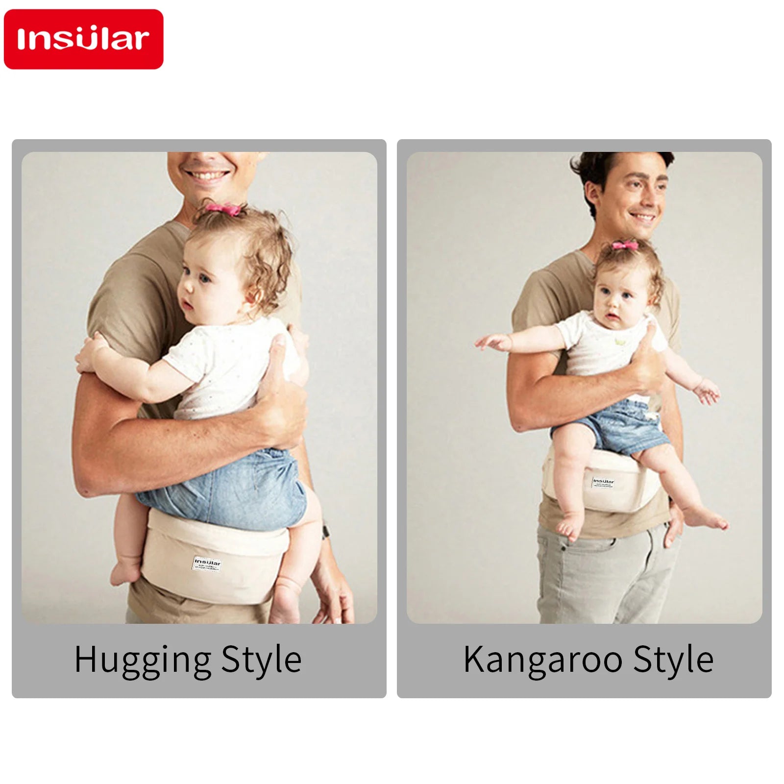 Comfortable and Adjustable Baby Carrier Waist Stool with Hip Seat for Infants and Toddlers
