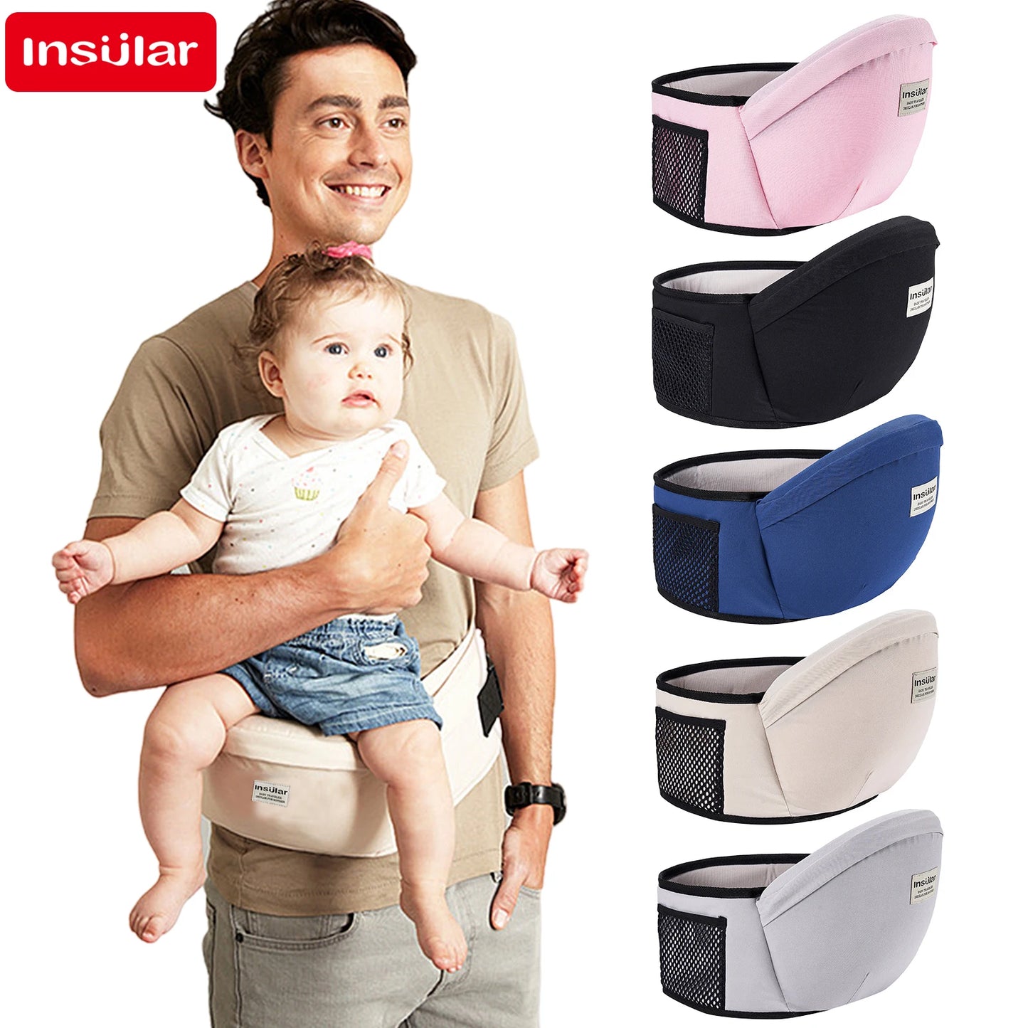 Comfortable and Adjustable Baby Carrier Waist Stool with Hip Seat for Infants and Toddlers